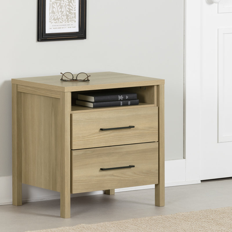 South Shore Gravity 2 Drawer Nightstand in Natural Wayfair